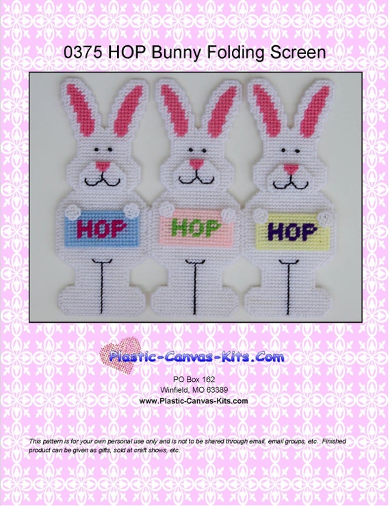 Easter Bunny Hop Folding Screen-Plastic Canvas Pattern-PDF