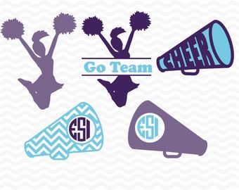 Cheerleader svg, Monogram svg files, Cheerleading svg, Cheer svg files SVG, DXF, EPS, use with Silhouette Studio & Cricut Design Space.