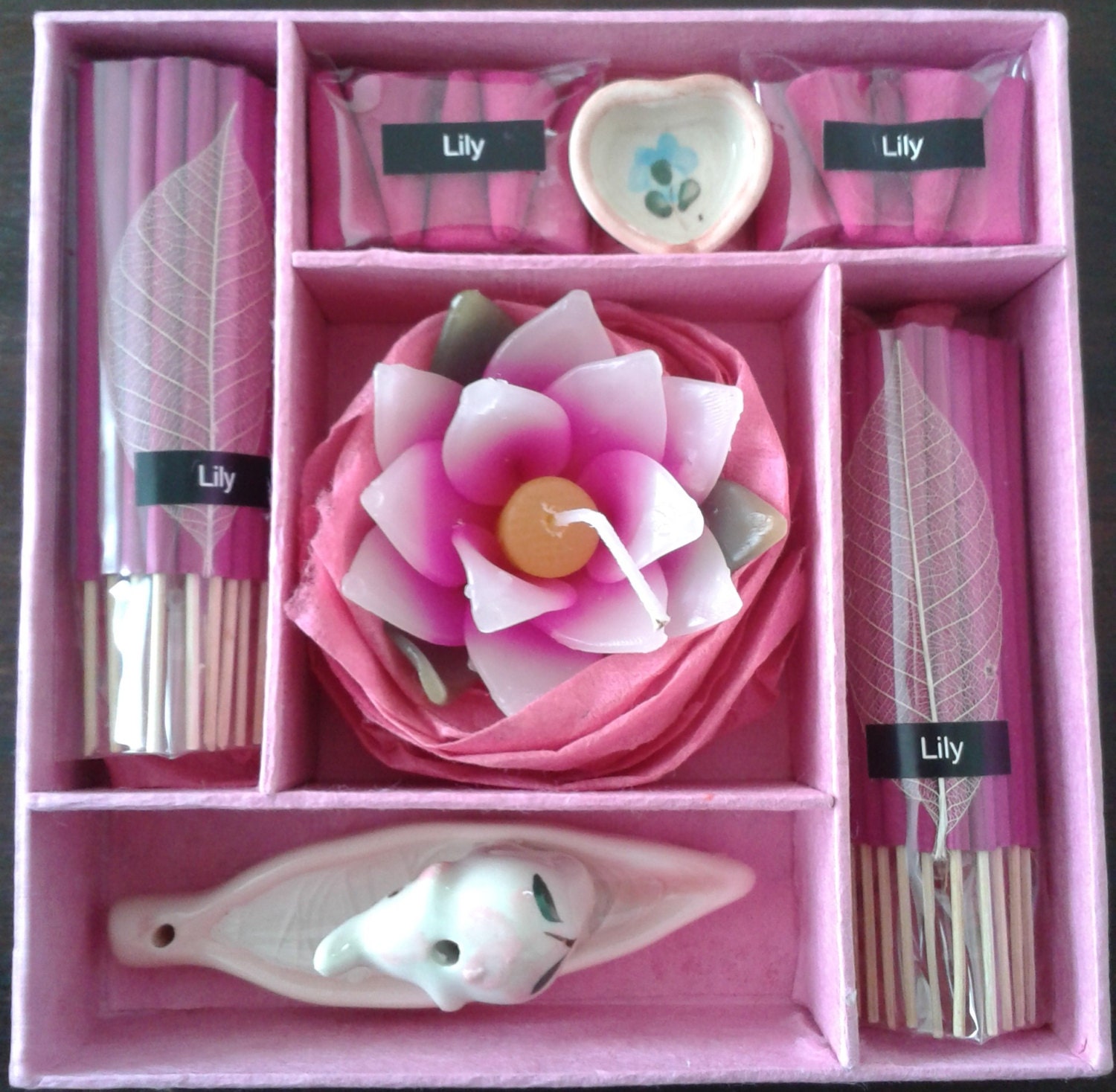 Flower Candle and Incense Gift Set Ideal Christmas by GenkiGifts