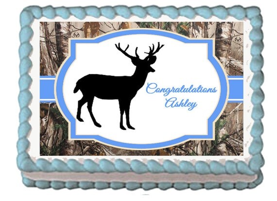 Deer Hunting Camo Edible Baby Shower 1st by EBDesignAndPrint
