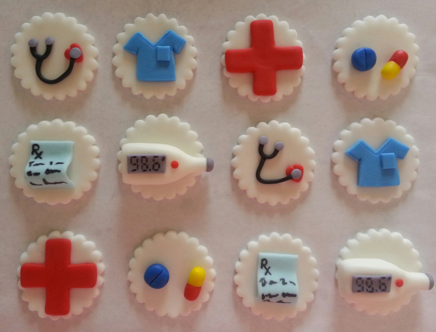 Medical Fondant Cupcake Toppers by ItMakesTheCake on Etsy