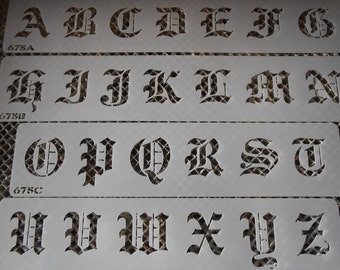 Large Old English Stencil Letters set 112!