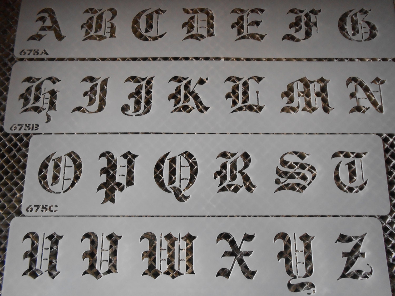 large old english stencil letters set 112