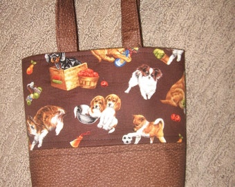 Sac à Main Pour Chien Poochie & Co Noir Et Marron Avec Paillettes Rose Vif