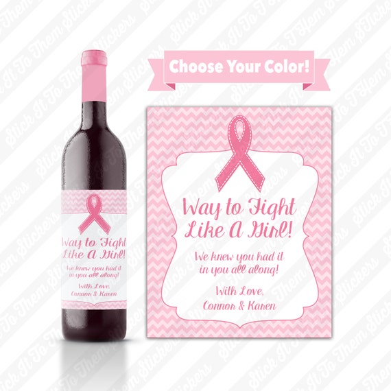 Items similar to Custom Breast Cancer Survivor Wine Bottle Label