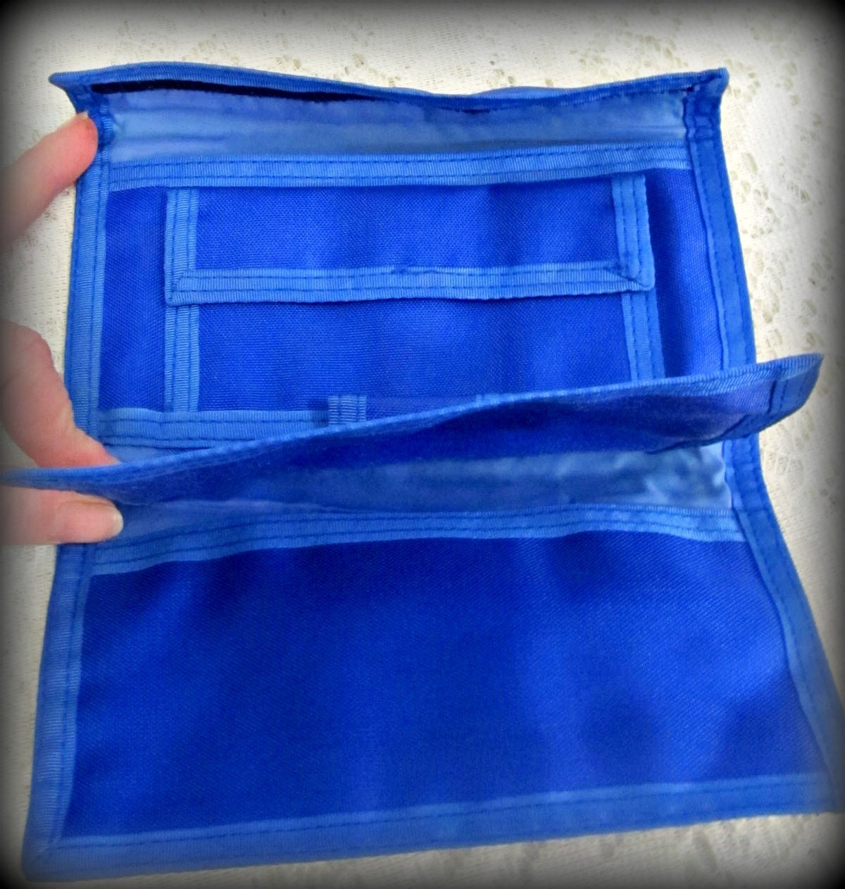 Blue velcro wallet Vintage velcro wallet Rainbow wallet