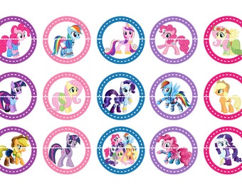 MY LITTLE PONY 1 Inch Bottle Cap Image- 4" X 6" Digital Image- Instant Download