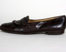 Vintage Bally Chocolate Brown Leath er Tassel Loafer Shoes 11 D ITALY ...
