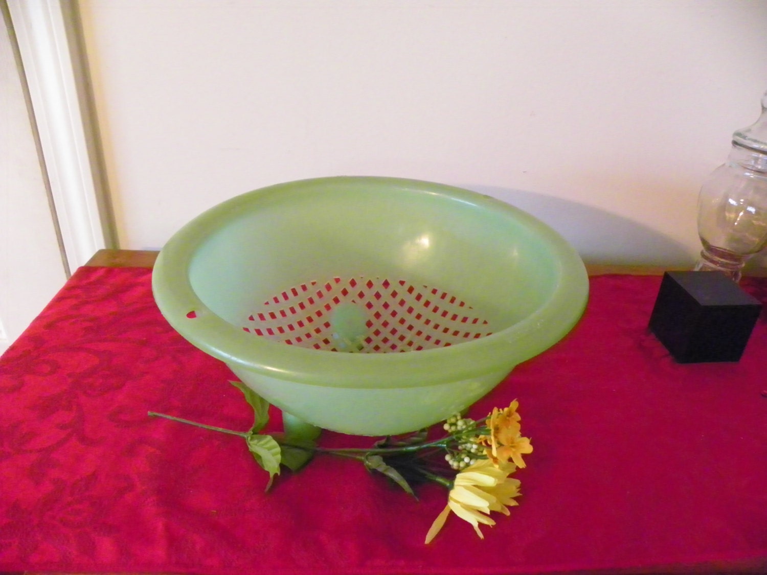 Vintage Green Tupperware Colander Strainer