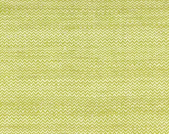 SCHUMACHER CHEVRON ZIG Zag Hand Spun Raw Silk Fabric 10 yards Lime Cream