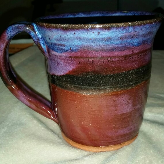 Wheel thrown coffee mug by HandmadePotterybyShe on Etsy