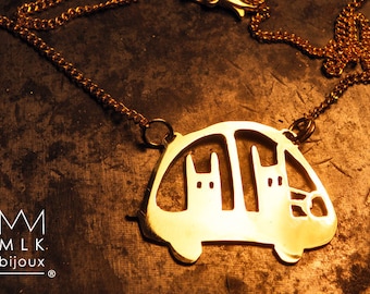 Necklace 'rabbit in car'