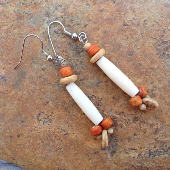 Handmade Wood and Resin Earrings