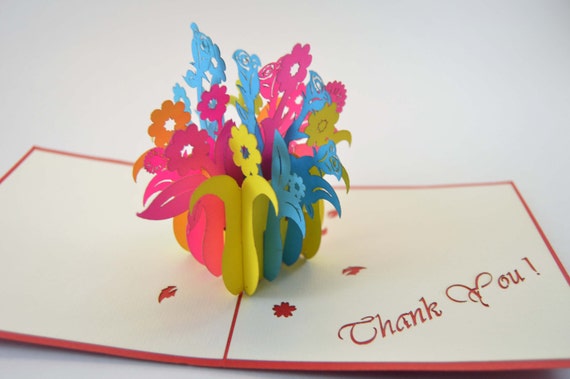 3d cards thank you card flower box card pop up card 3d