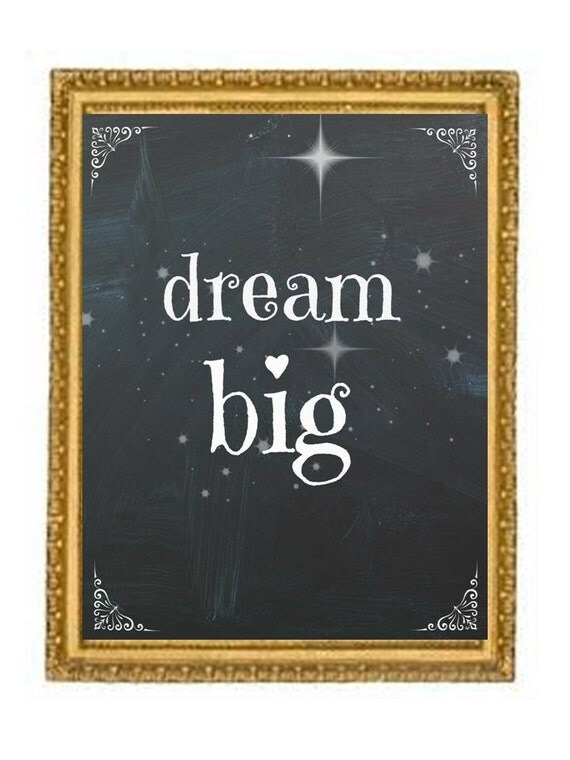 Items similar to Chalkboard Dream Big Hanging Wall Art Digital Download