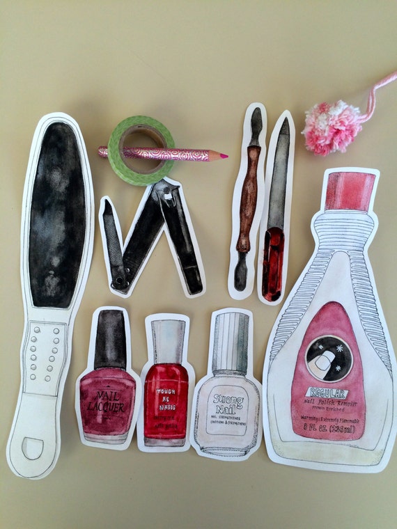 Mani/Pedi Printable Card Kit Printable by PamAshDesigns on Etsy