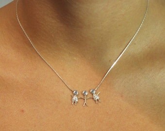 Personalised Mothers Necklace delicate - My Family 3 Child Necklace-simple everyday jewelry-Mothers Gift-women gift- minimalist necklace