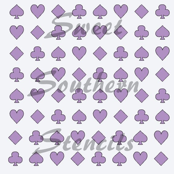 Playing Card Shapes Stencil