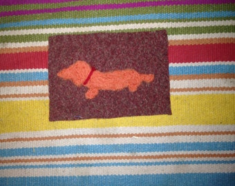 Felted Dachshund Quilting square or Framing Picture