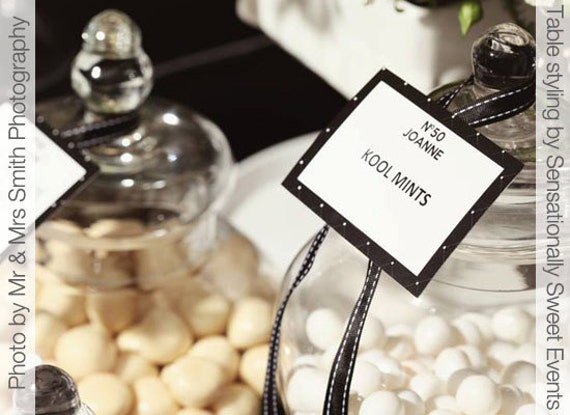 Black & White Buffet Tags for your next party