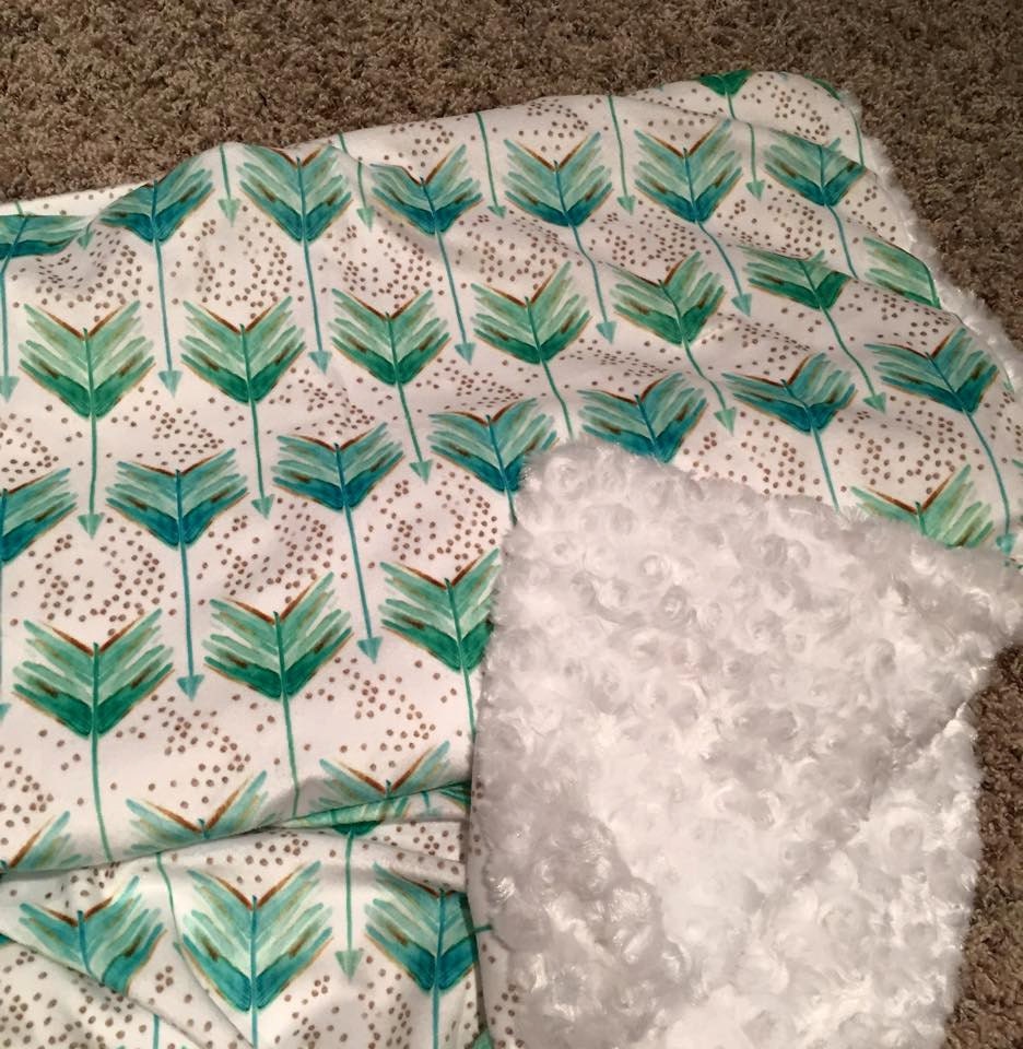 Custom Minky Stroller/Car Seat Blanket 27X18 by KaidenDesigns