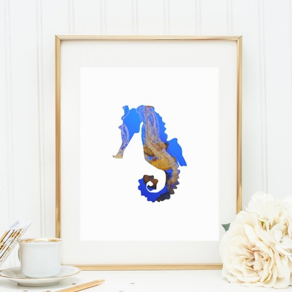 Seahorse Print Seahorse Wall Decor Digital by PrintsbyJettyHome
