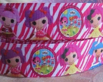Lote de 2 metros de 7/8" cinta del Grossgrain - Lalaloopsy - artesanía