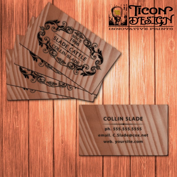 Business cards / Custom Wood / Thick paper / Standard