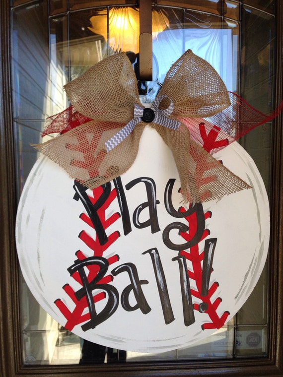 Baseball Wooden Door Hanger