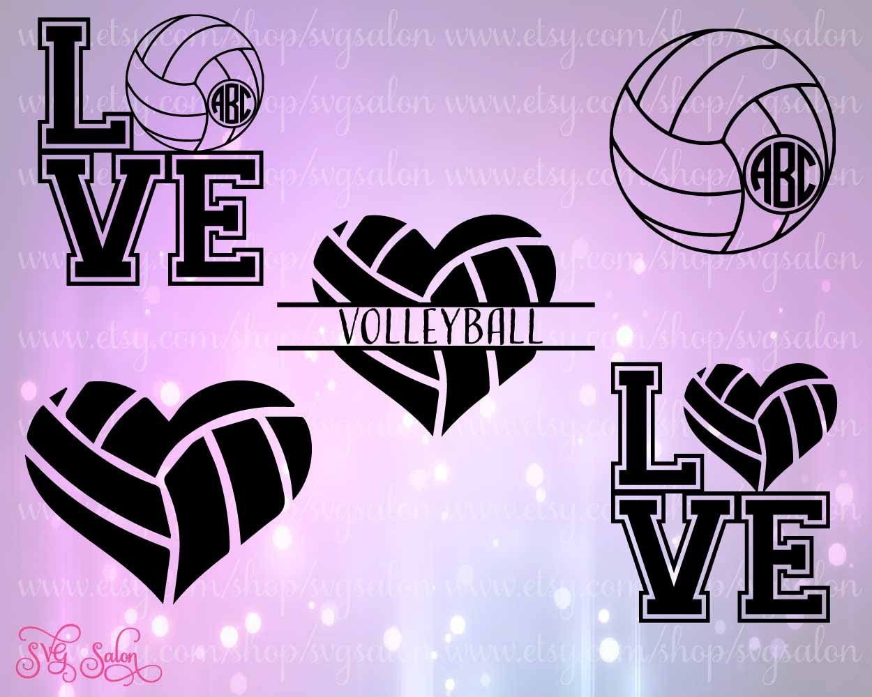 Download Love Volleyball Monogram Base Cutting File Set in Svg by ...