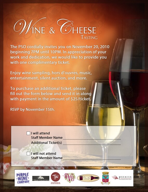 Items similar to Wine & Cheese party flyer on Etsy