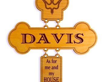 Joshua 24:15 Custom Family Name Wall Cross Decor,As for me and my House,We will Serve the Lord Wall Decor,House Warming Gift,ThanksGiving