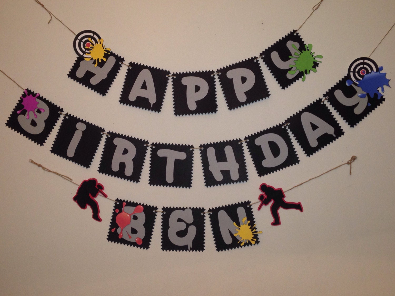 Happy Birthday Banner paintball themed birthday banner boys