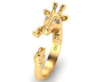 14k gold Giraffe ring