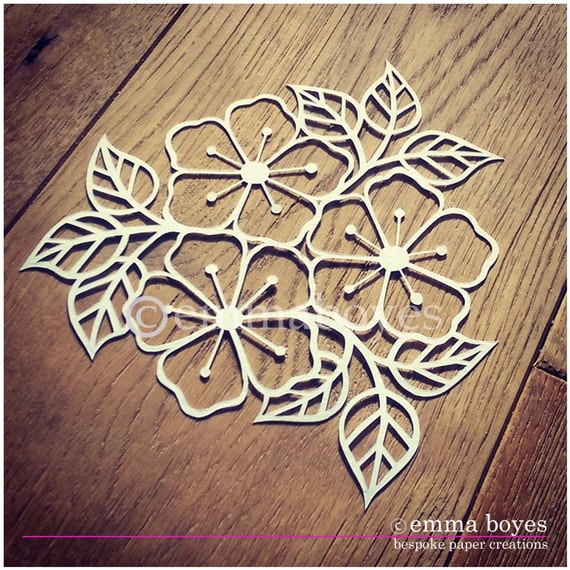 Items Similar To Printable PDF Paper Cutting Template Flowers And Leaves On Etsy