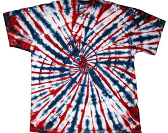 Tie Dye TShirt, Red, White & Blue Short Sleeve S M L XL 2XL 3XL, 4th of July, Memorial Day, Patriotic Tie-Dye, Hanes, Gildan, Shirt, Unisex