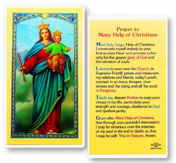 Mary Help of Christians Laminated Holy Card Set Of 10 HC-100