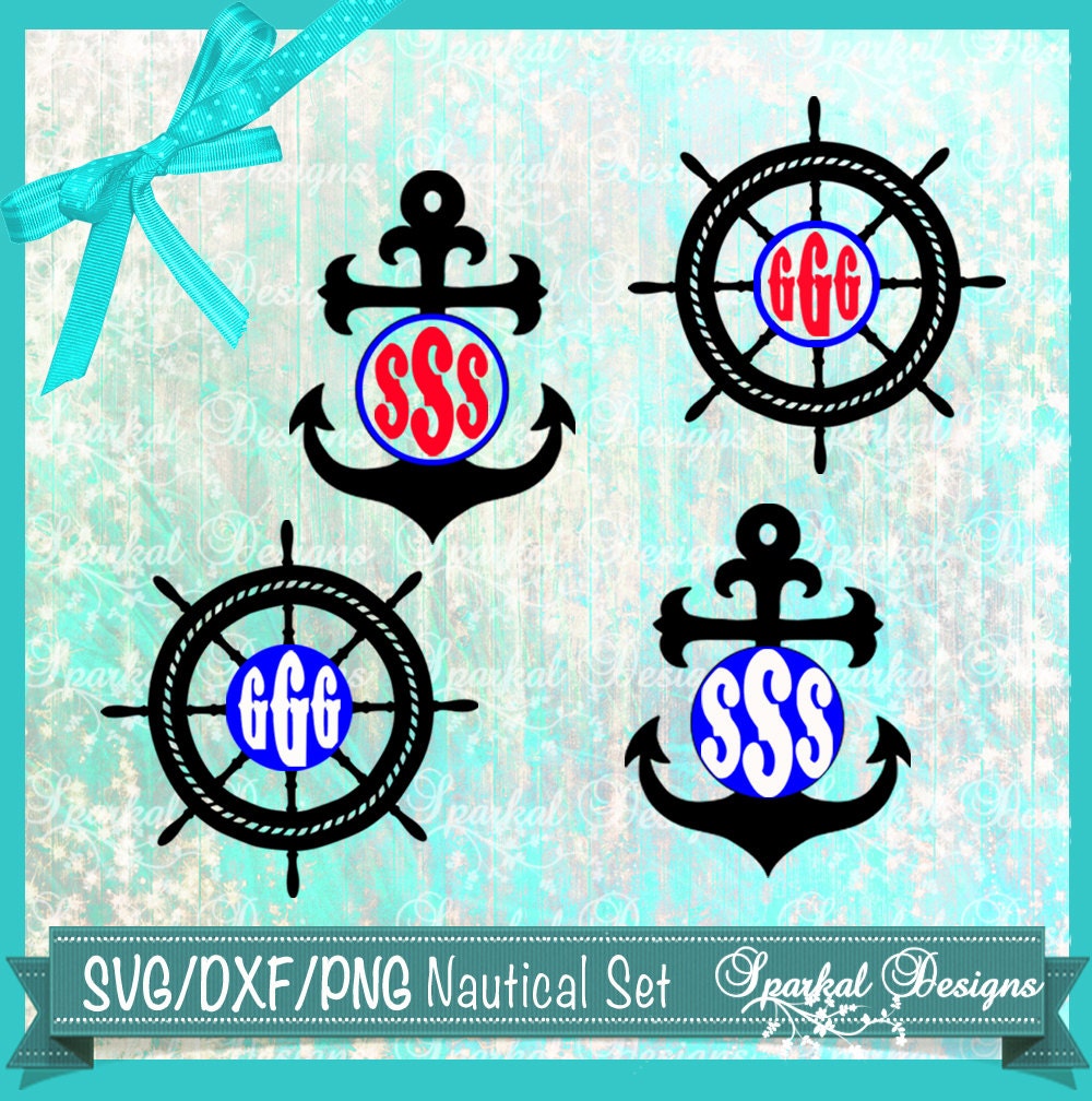 Download Nautical Circle Monogram SVG Frames Nautical Clipart Monogram