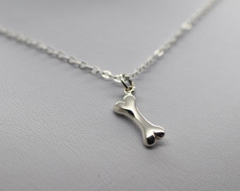 DOG BONE NECKLACE - 925 Sterling Silver Charm Necklace *New* Doggie Puppy Bone