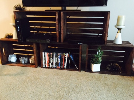 Items similar to Wood Crate TV Stand on Etsy