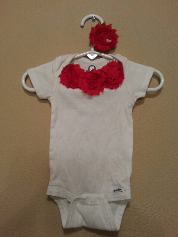 Baby girl flower onesie with a matching by SweetStitchesbyJill