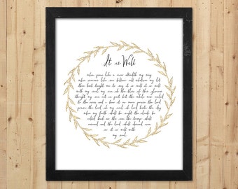 It is Well with my Soul Printable Gold Wall Art / Christian Printable Hymn Lyrics / It is Well Print / Downloadable Prints / Christian Gift