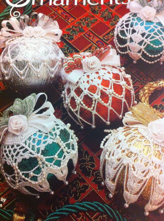 Crochet Metallic Ornaments Holiday Christmas tree by CHpatterns