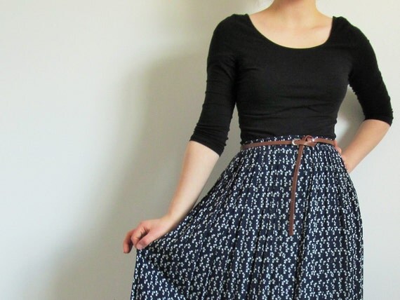 mid length blue skirt