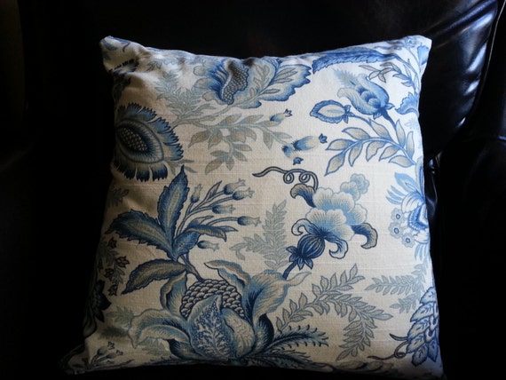 Throw Pillow Elegant Blue Taupe And White Floral By Margoisidora   Il 570xN.762682434 D3tg 