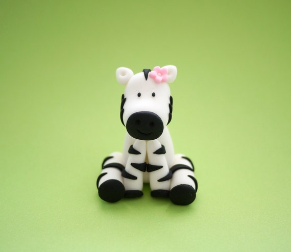 Fondant Zebra Topper Edible Zebra Cupcake Topper Zebra Cake