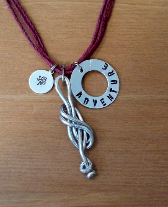 Charm Necklace with Figure 8 climbing knot Tree by UpperLeftLove