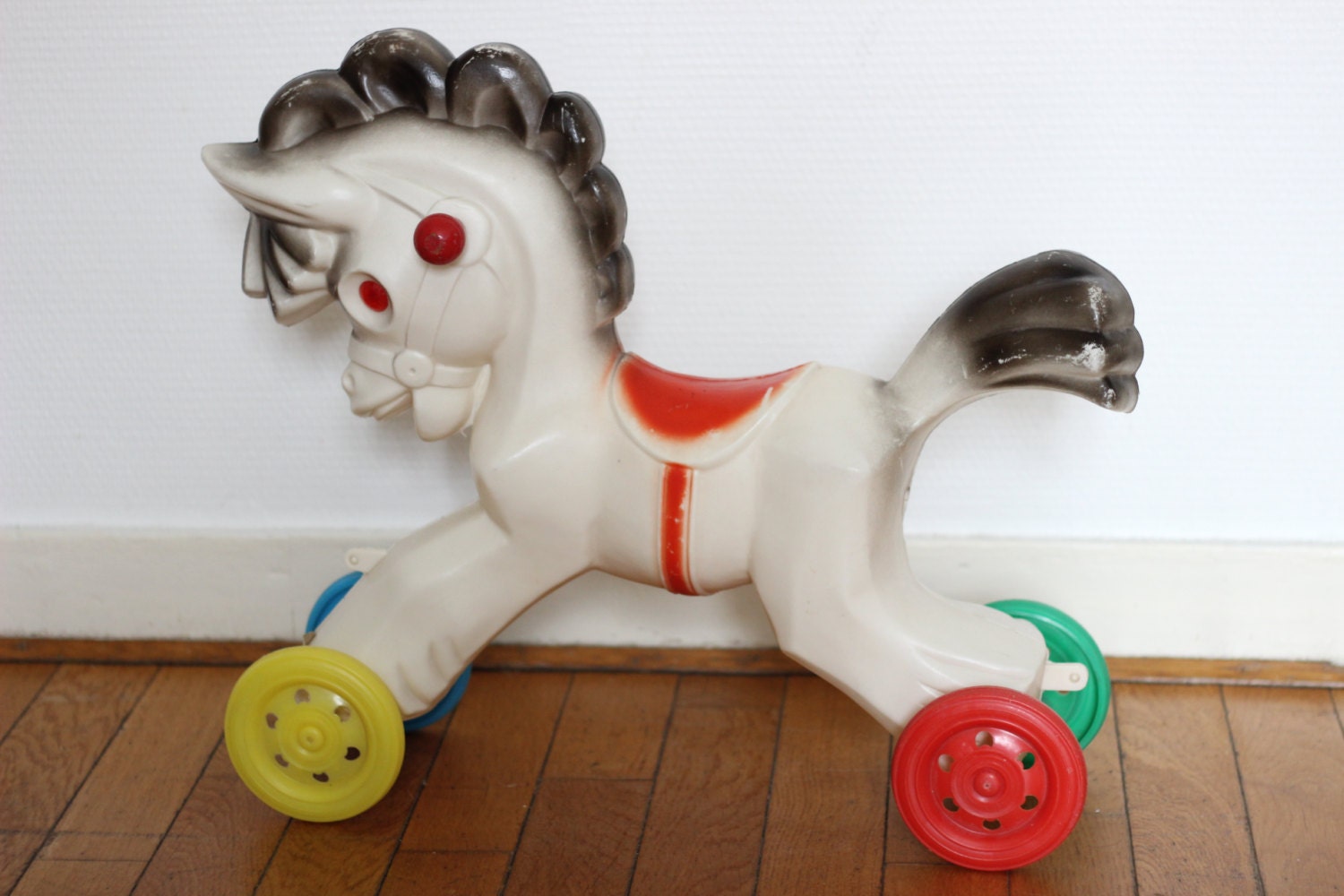 vintage toy riding horse