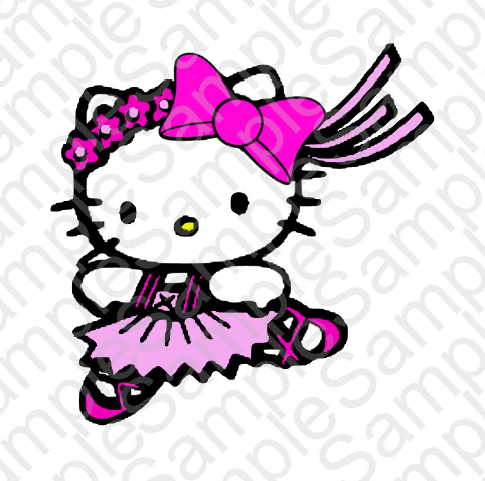 Hello Kitty Ballerina Inspired SVG and DXF Cut by BrocksPlayhouse