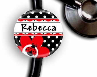 Ladybug Personalized Stethoscope ID Tag